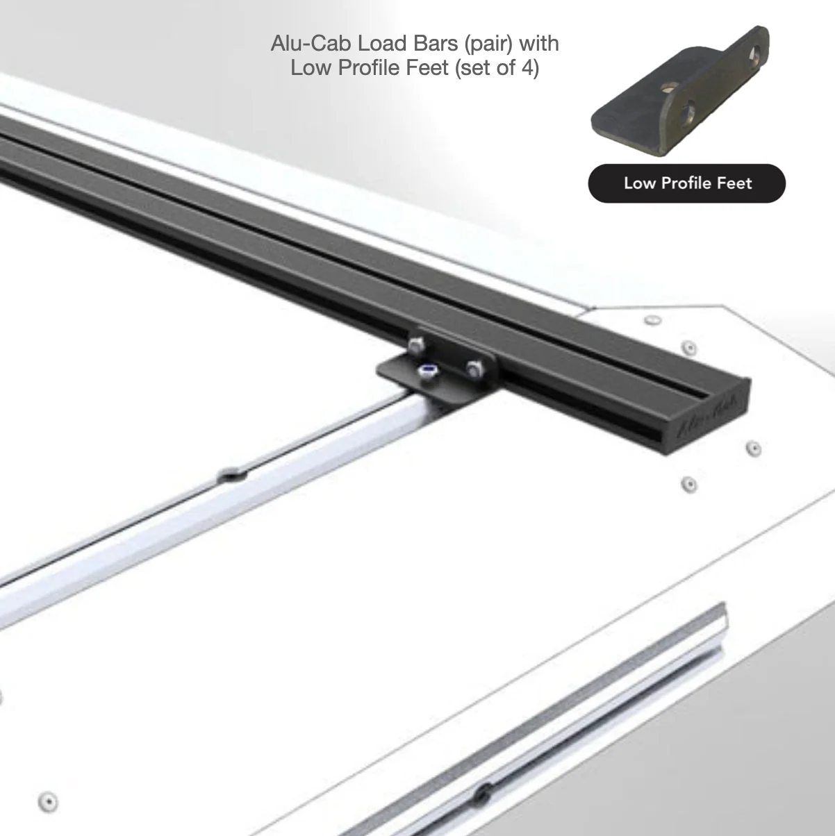 Alu-Cab HD Load Bar & Mounting Feet Kit (Pair + 4 Feet) - Image 3