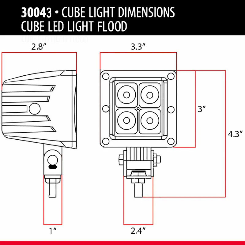 Body Armor 4x4 Blackout LED Cube Flood Lights - Image 4