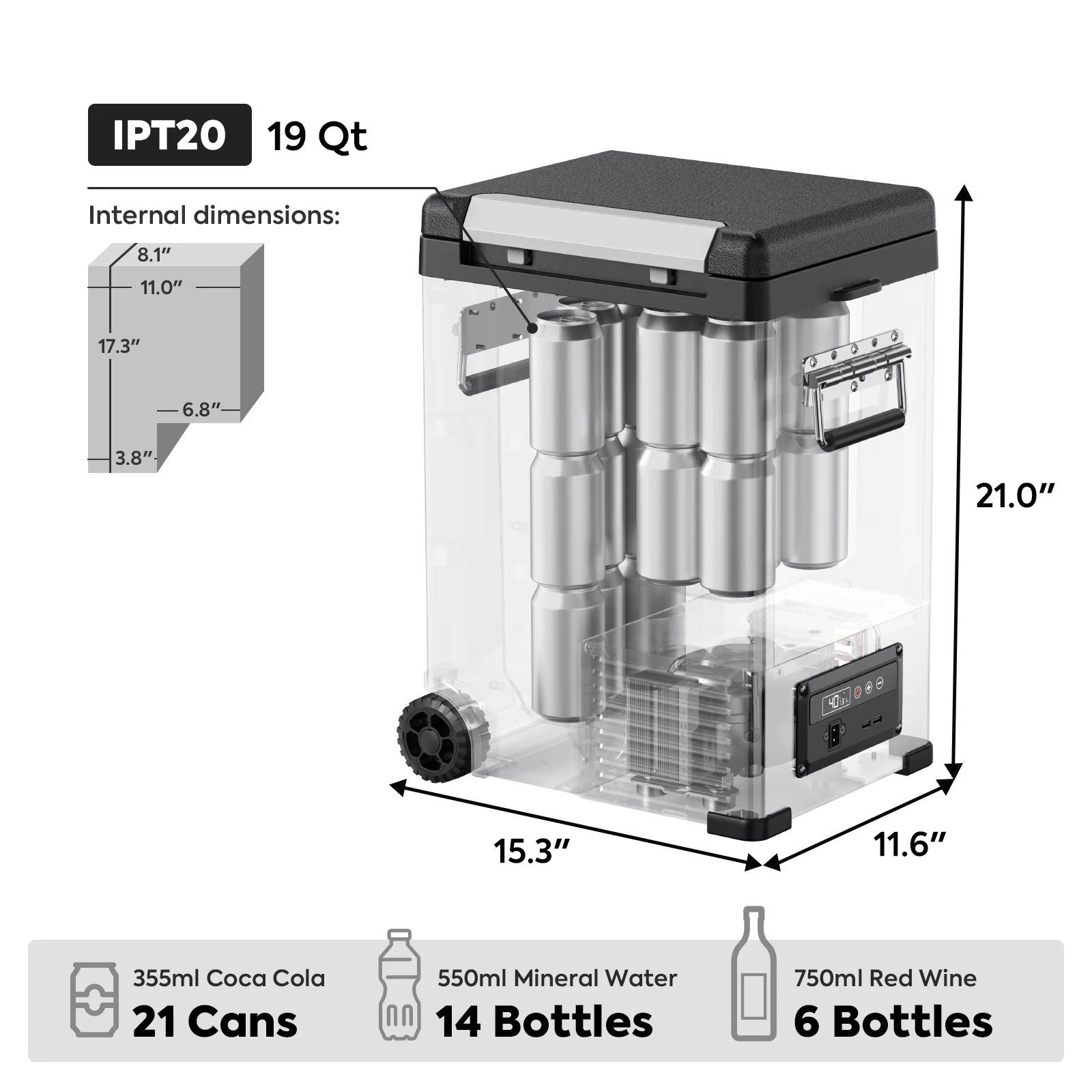 ICECO IPT20 Portable Center Console Fridge – 18.3L (19.2QT) - Image 9