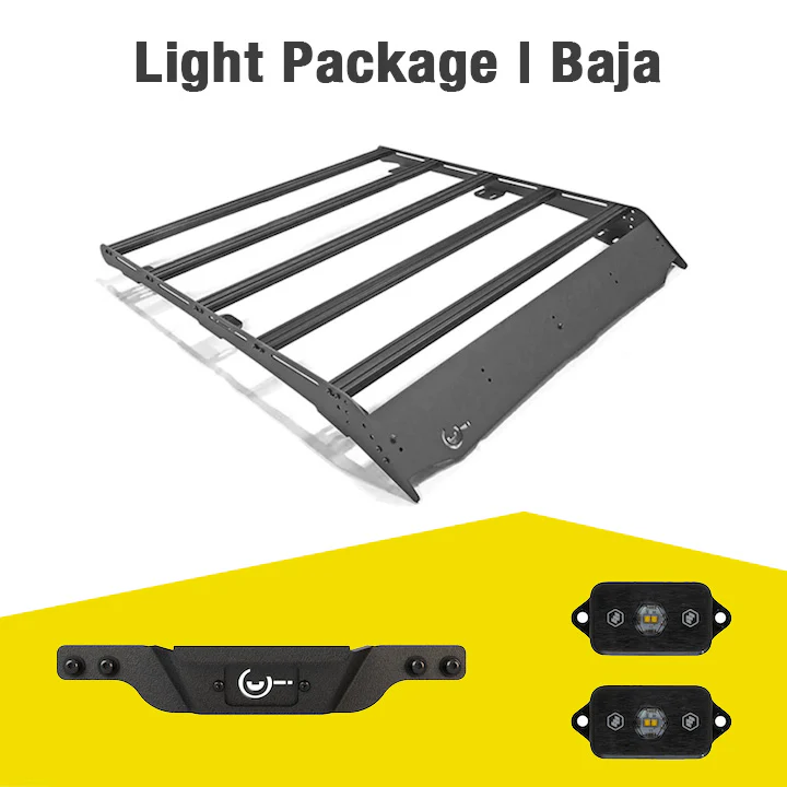 Prinsu Cab Rack | Baja Designs Rock Light Combo Kit - Toyota Tacoma Double Cab