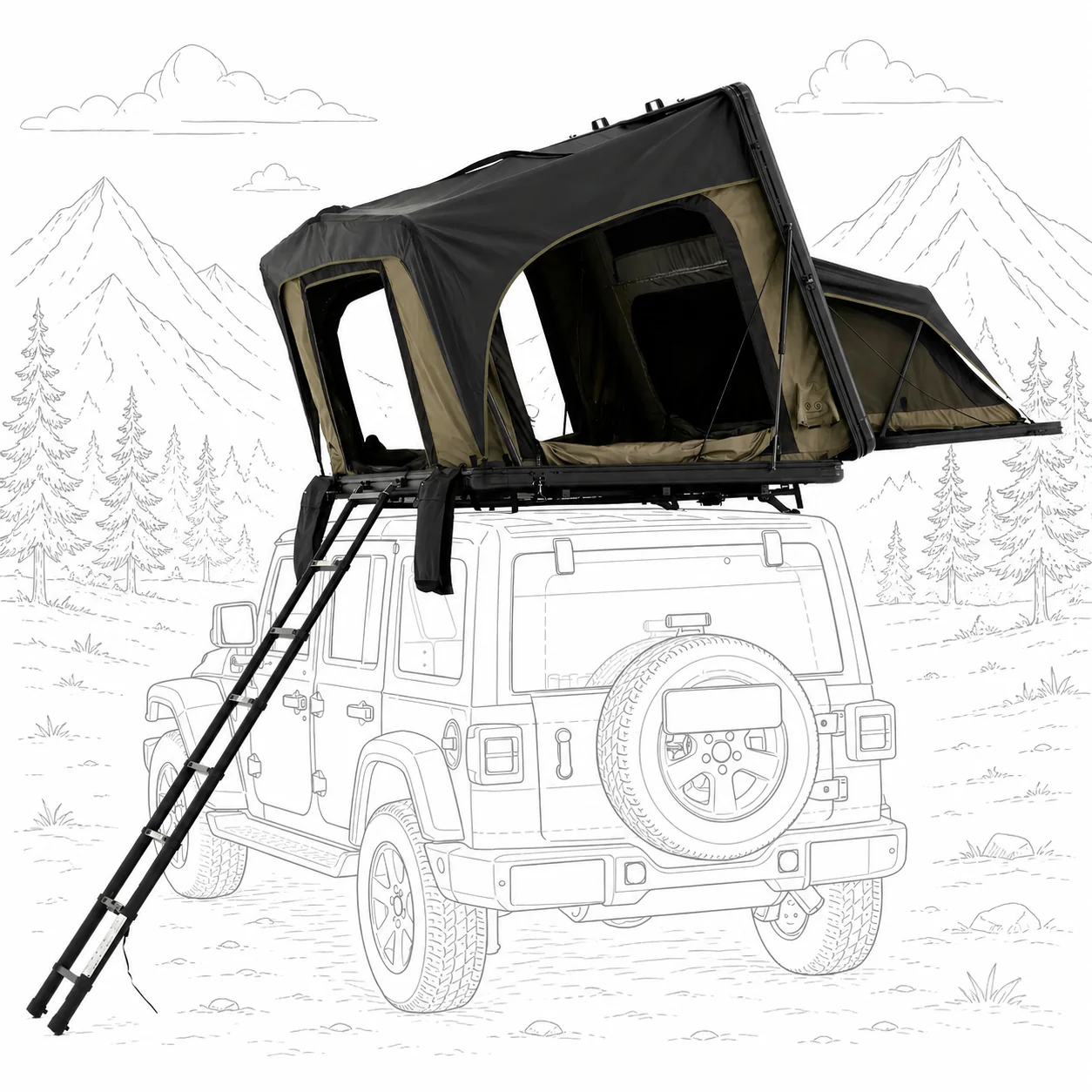Wild Land Family Desert Cruiser 130 Roof Top Tent